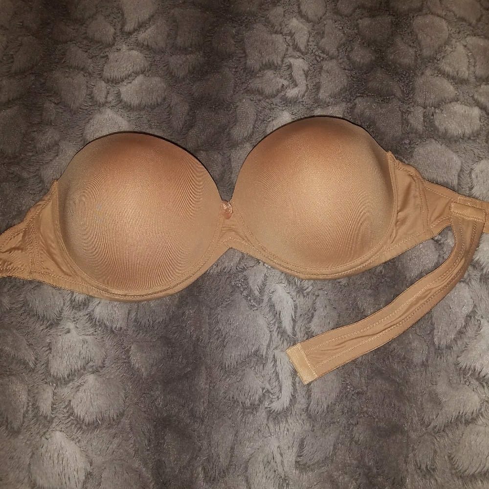 Beige strapless bra